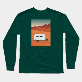 Camper in the Desert at Sunset Long Sleeve T-Shirt